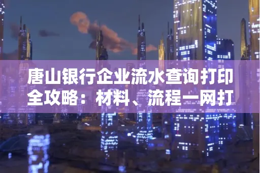 唐山银行企业流水查询打印全攻略：材料、流程一网打尽！