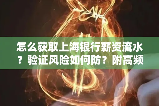 怎么获取上海银行薪资流水？验证风险如何防？附高频场景全攻略！