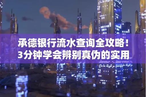 承德银行流水查询全攻略！3分钟学会辨别真伪的实用技巧